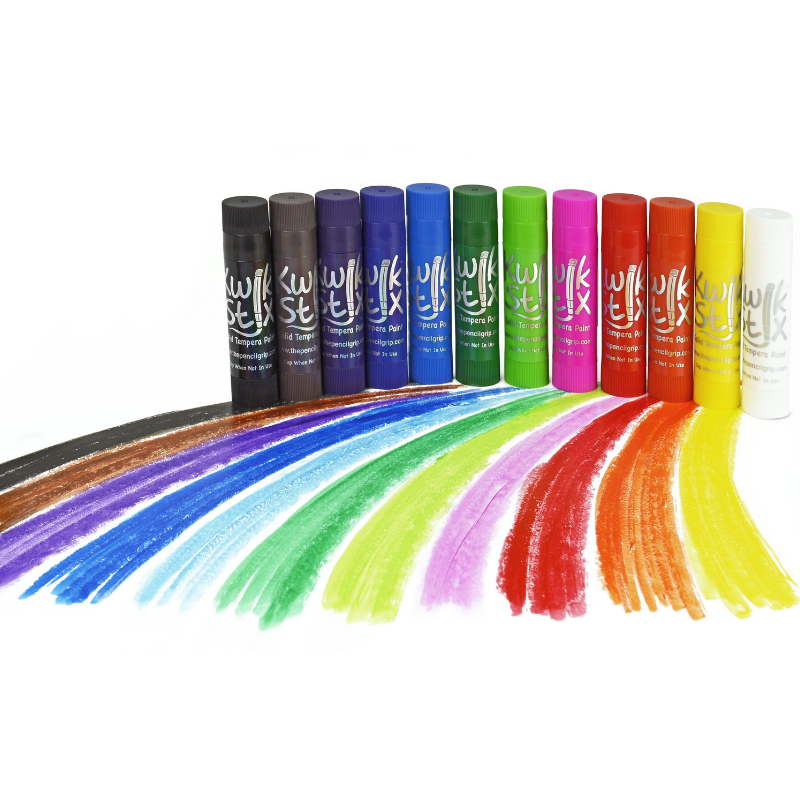 12 rainbow kwik stix with color swatches