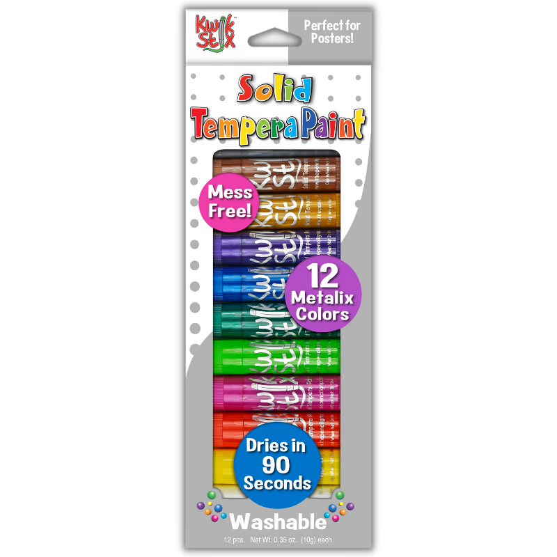 Jumbo Kwik Stix Solid Tempera Paint Sticks METALIX 6 colors - TPG647