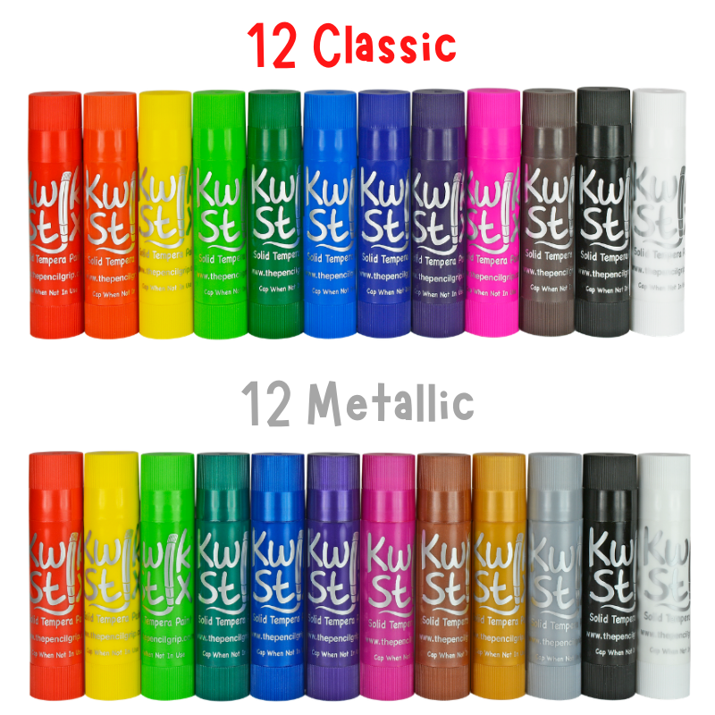 4 Packs: 6 Packs 6 ct. (144 total) Kwik Stix™ Metallic Solid Tempera Paint  Stick Set