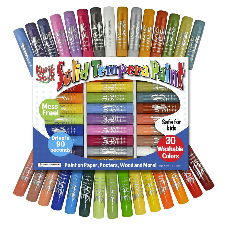 Kwik Stix Solid Tempera Paint Sticks, Classic Colors, 12 per Pack, 2 Packs