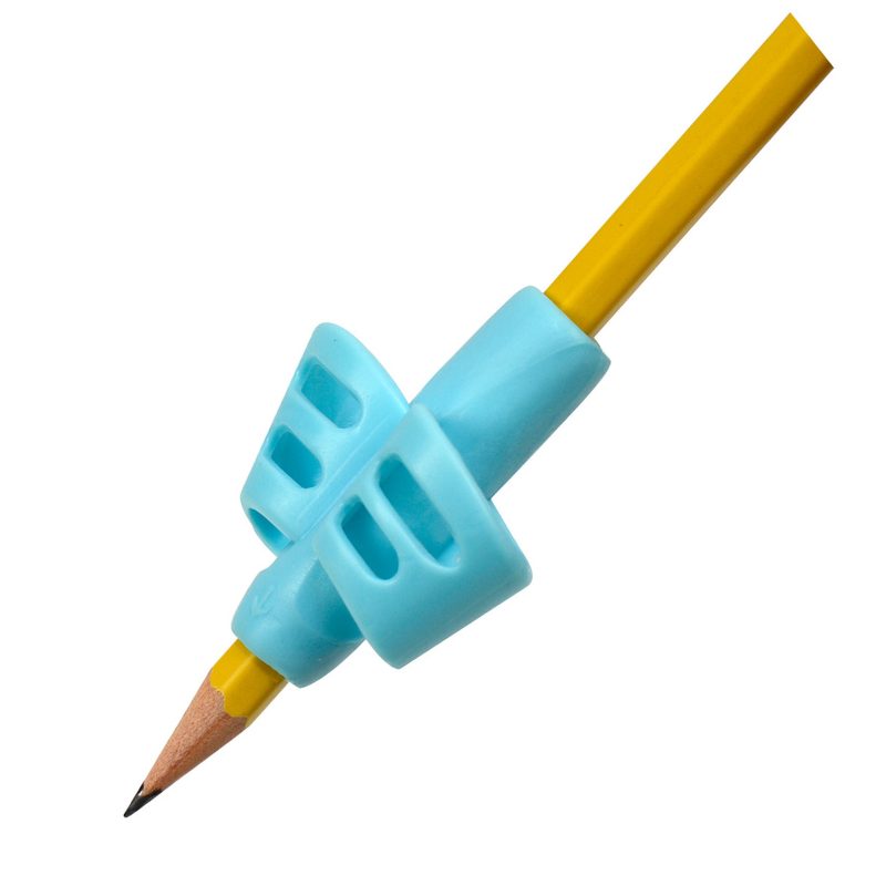 blue duo grip on pencil 