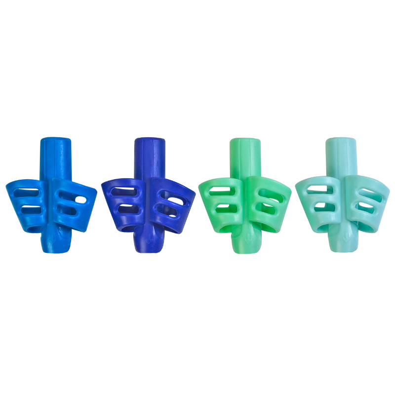 blue, navy blue, green and light blue duo pencil grips