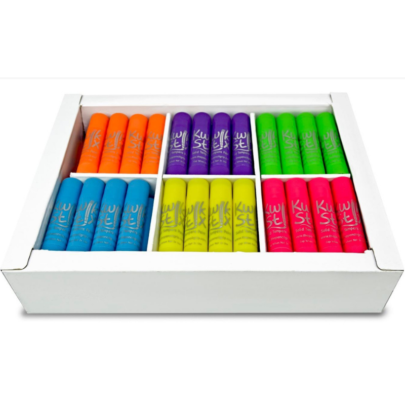 Kwik Stix Solid Tempera Paint Sticks, Class Pack Set of 72 Neon Colors