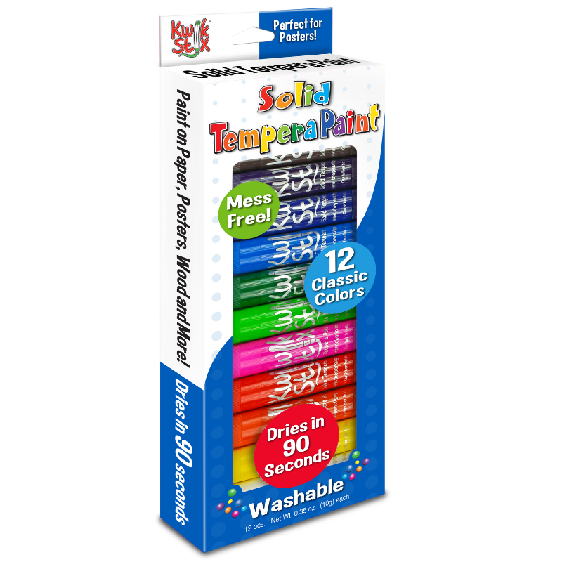 The Pencil Grip Kwik Stix Solid Tempera Paints, Thin Stix Paint Pens, Super  Quick Drying, 12 Classic Colors for Children - 12 Pack - TPG-608