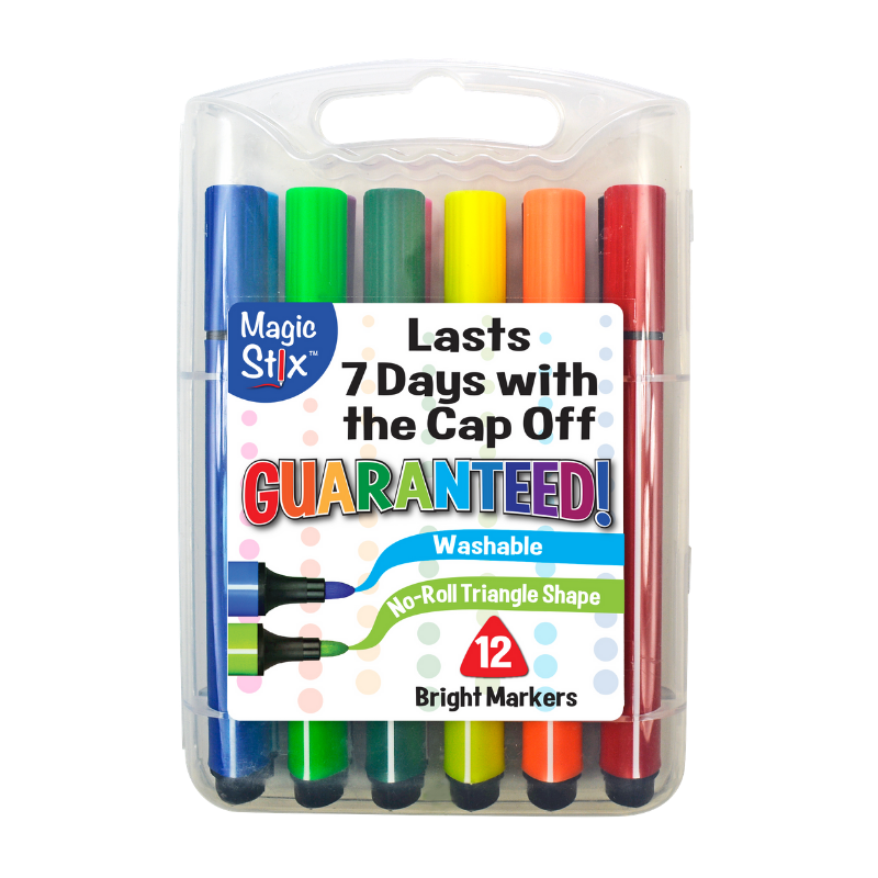 Magic Stix 12 Pack Washable Markers No Dry Out