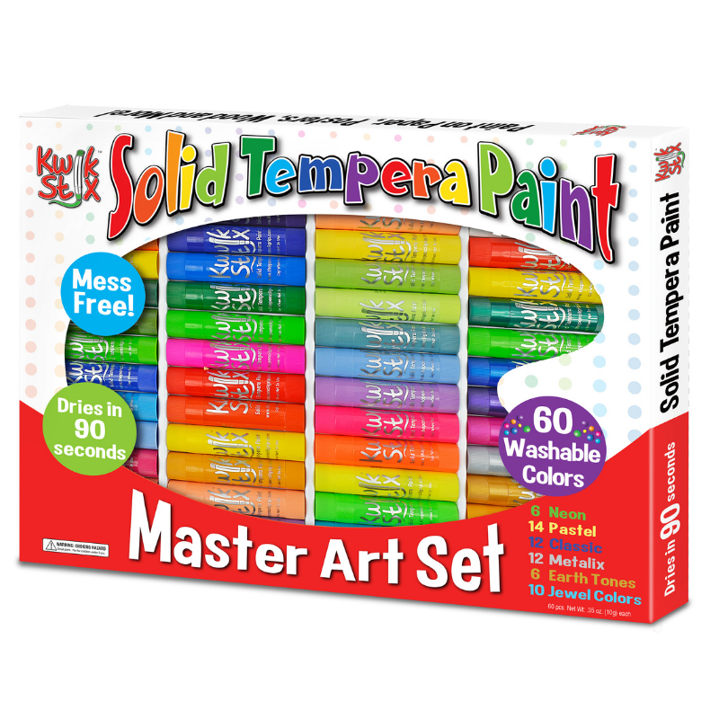 60 pack master art set kwik stix, solid tempera paint 